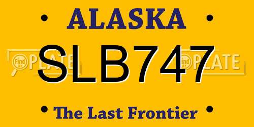 SLB747 Alaska License Plate