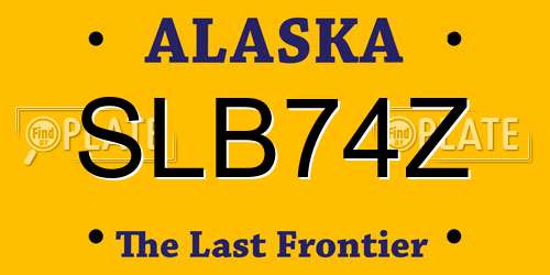 SLB74Z Alaska License Plate