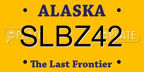 SLBZ42 Alaska License Plate