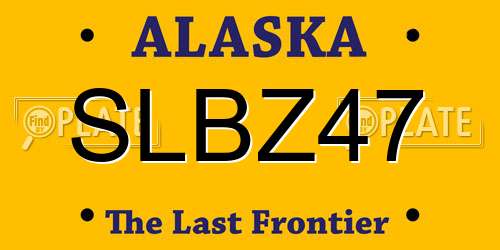 SLBZ47 Alaska License Plate