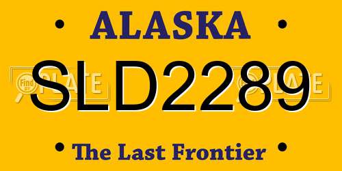 SLD2289 Alaska License Plate