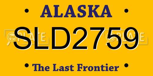 SLD2759 Alaska License Plate