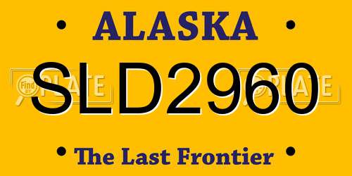 SLD2960 Alaska License Plate