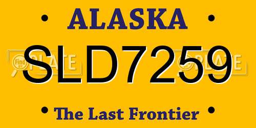 SLD7259 Alaska License Plate