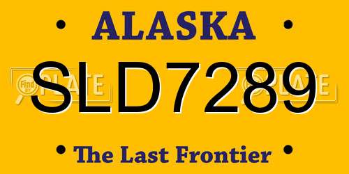SLD7289 Alaska License Plate