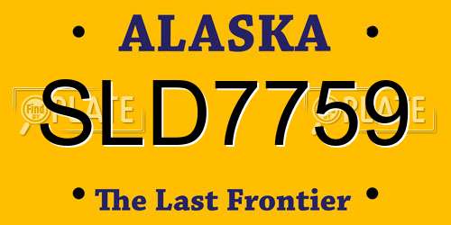 SLD7759 Alaska License Plate
