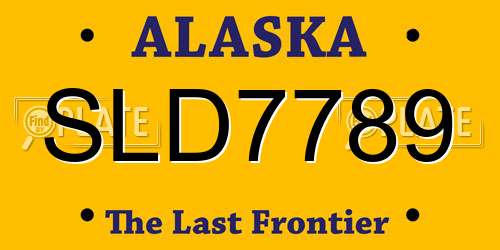 SLD7789 Alaska License Plate