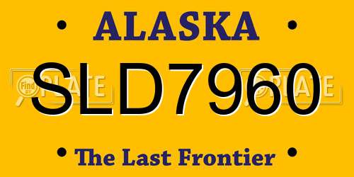 SLD7960 Alaska License Plate