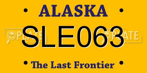 SLE063 Alaska License Plate