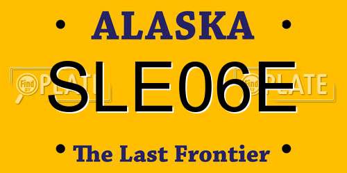 SLE06E Alaska License Plate