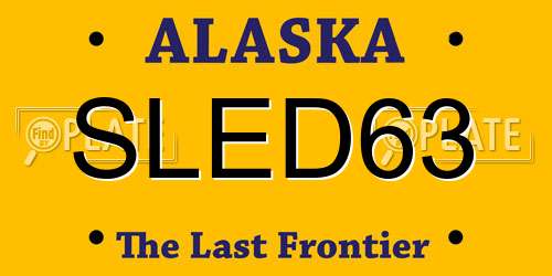 SLED63 Alaska License Plate