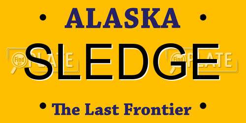 SLEDGE Alaska License Plate