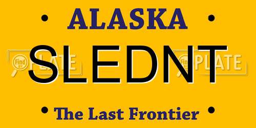SLEDNT Alaska License Plate