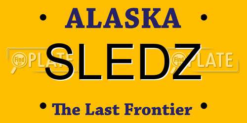 SLEDZ Alaska License Plate
