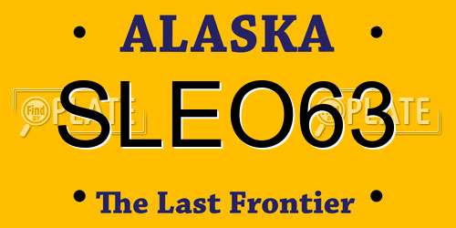 SLEO63 Alaska License Plate