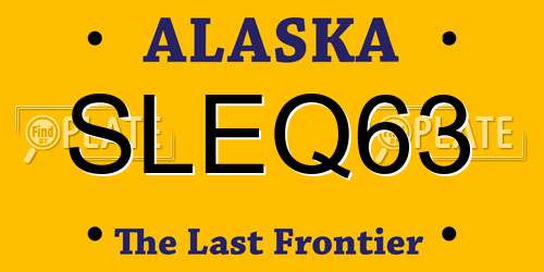 SLEQ63 Alaska License Plate