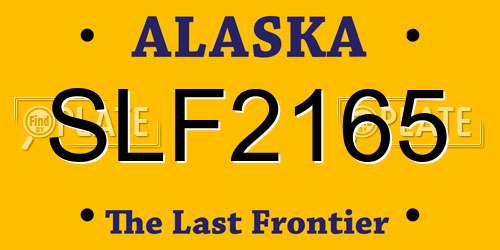 SLF2165 Alaska License Plate
