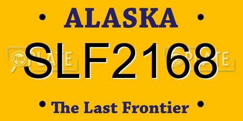 SLF2168 Alaska License Plate