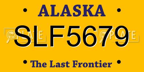 SLF5679 Alaska License Plate