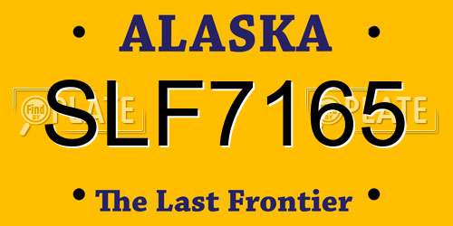 SLF7165 Alaska License Plate