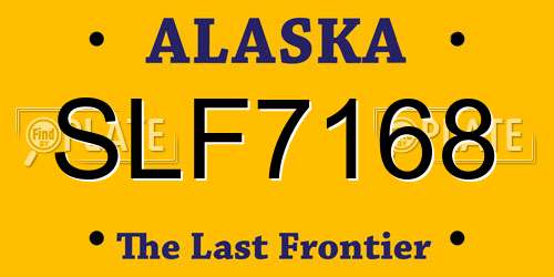 SLF7168 Alaska License Plate