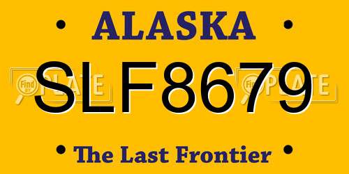 SLF8679 Alaska License Plate