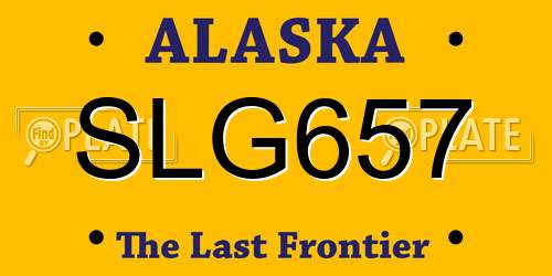 SLG657 Alaska License Plate