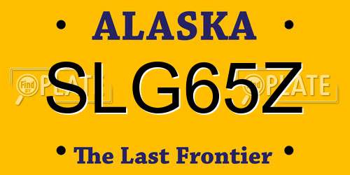 SLG65Z Alaska License Plate