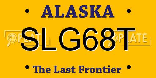 SLG68T Alaska License Plate