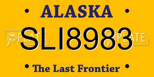 SLI8983 Alaska License Plate