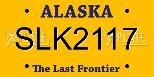 SLK2117 Alaska License Plate