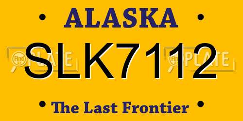 SLK7112 Alaska License Plate