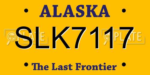 SLK7117 Alaska License Plate