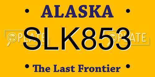 SLK853 Alaska License Plate