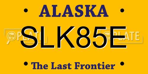 SLK85E Alaska License Plate