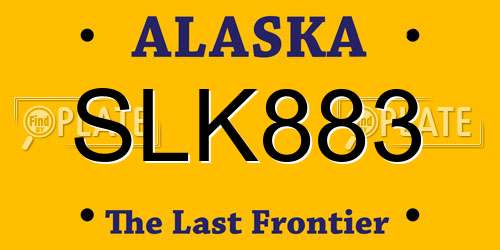 SLK883 Alaska License Plate