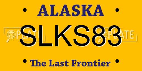 SLKS83 Alaska License Plate