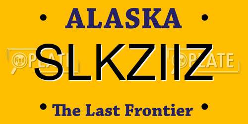 SLKZIIZ Alaska License Plate
