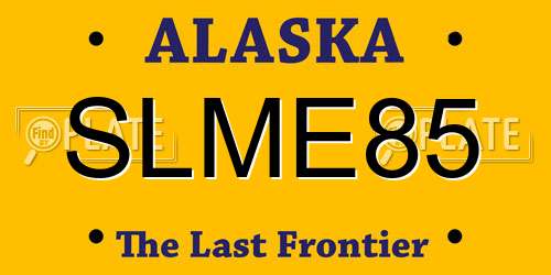 SLME85 Alaska License Plate