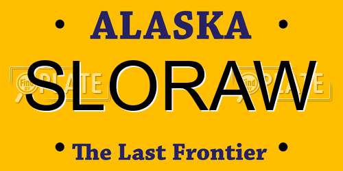 SLORAW Alaska License Plate