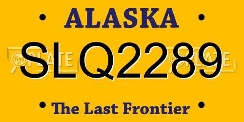 SLQ2289 Alaska License Plate