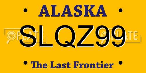 SLQZ99 Alaska License Plate