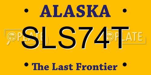 SLS74T Alaska License Plate