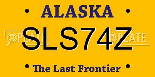 SLS74Z Alaska License Plate