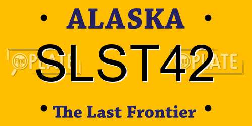 SLST42 Alaska License Plate