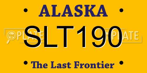 SLT190 Alaska License Plate