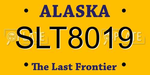 SLT8019 Alaska License Plate