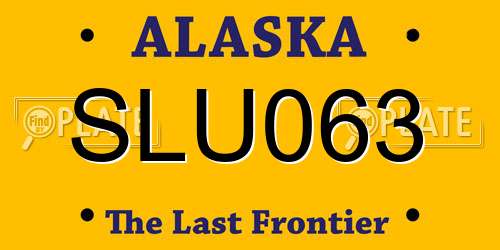 SLU063 Alaska License Plate