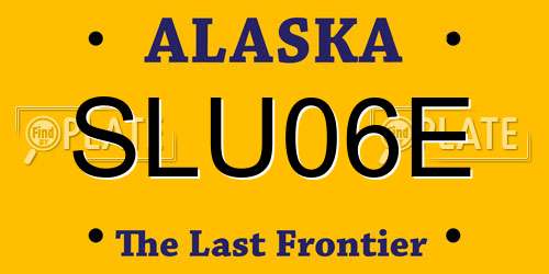 SLU06E Alaska License Plate