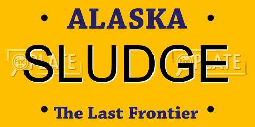 SLUDGE Alaska License Plate